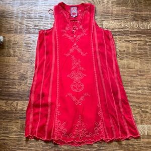 Johnny Was sundress with matching slip underneath.